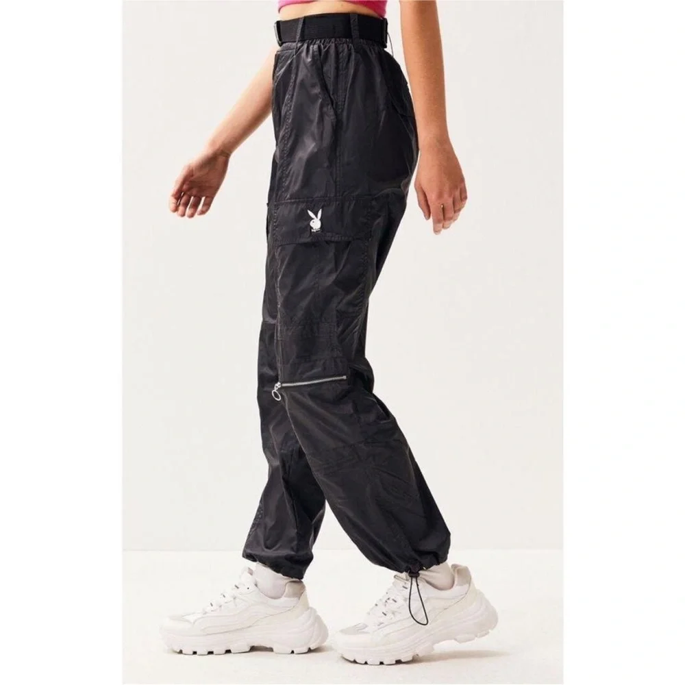 Playboy By PacSun Black Classic Nylon Cargo Pants Women’s Size‎ Medium